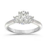 14K WHITE GOLD 1 3/8CT OVAL/ROUND DIAMOND LADIES RING (CENTER STONE OVAL DIAMOND 1CT)